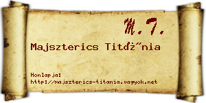Majszterics Titánia névjegykártya